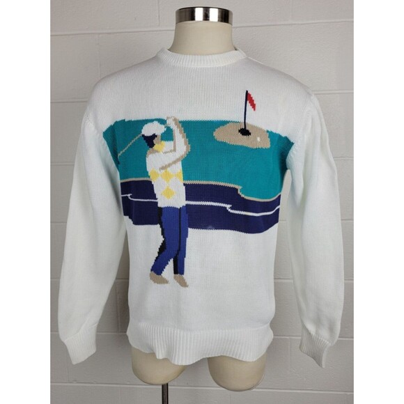 Vintage Brooks Brothers Mens Cotton Golf Sweater Medium - Picture 1 of 10
